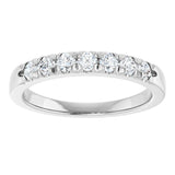 14K White 3/8 CTW Lab-Grown Diamond French-Set Anniversary Band
