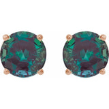 14K Rose 6 mm Lab-Grown Alexandrite Stud Earrings