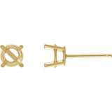 14K Yellow 6 mm Lab-Grown Emerald Stud Earrings