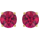 14K Yellow 6 mm Lab-Grown Ruby Stud Earrings