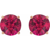 14K Rose 7 mm Lab-Grown Ruby Stud Earrings
