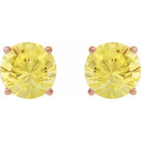 14K Rose 8 mm Lab-Grown Yellow Sapphire Stud Earrings