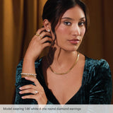 14K White Gold 8 mm Lab-Grown Green Sapphire Earrings