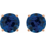 14K Rose 6 mm Lab-Grown Blue Sapphire Stud Earrings
