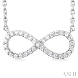 1/10 Ctw Round Cut Diamond Infinity Petite Pendant With Chain in 10K White Gold