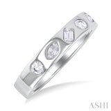 3/8 ctw Mixed Shape Diamond Cut Fashion Band in 14K White Gold