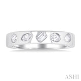 3/8 ctw Mixed Shape Diamond Cut Fashion Band in 14K White Gold