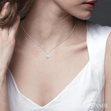 1/6 ctw Petite Bezel Set Pear Shape Fusion Baguette and Round Cut Diamond Fashion Pendant With Chain in 10K White Gold
