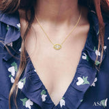 1/6 ctw Petite Bezel Set East-West Marquise Shape Fusion Baguette and Round Cut Diamond Fashion Pendant With Chain in 10K Yellow Gold