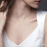 1/6 ctw Petite Bezel Set Pear Shape Fusion Baguette and Round Cut Diamond Fashion Pendant With Chain in 10K Yellow Gold