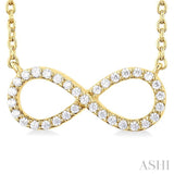 1/10 ctw Round Cut Diamond Infinity Petite Pendant in 14K Yellow Gold