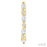 1/2 Ctw Marquise and Round Cut Diamond Fashion Hoop Earrings in 14K Yellow Gold