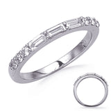 14 KT Baguette Shape White Gold Wedding Band