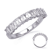 14 KT Emerald Cut Shape White Gold Diamond Emerald Cut Band