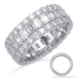 14 KT Emerald Cut Shape White Gold Eternity Band