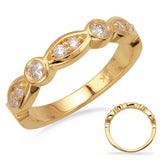 14 KT Rounds Shape Yellow Gold Diamond Band