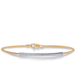 14 KT Rounds Shape White & Yellow Gold Bangle Italian Made