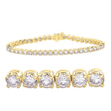 14 KT Rounds Shape Yellow Gold Diamond Bracelet