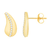 14 KT Rounds Shape Yellow Gold Diamond Earring