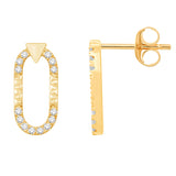 14 KT Rounds Shape Yellow Gold Diamond Earring