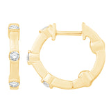 14 KT Rounds Shape Yellow Gold Diamond Earring