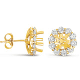 14 KT Rounds Shape Halo Diamond Earring For .1ct  total
