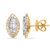 14 KT Rounds Shape Yellow Gold Earring Setting