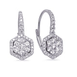 14 KT Rounds Shape White Gold Diamond Earring