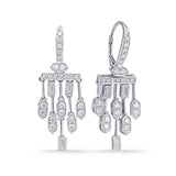 14 KT Baguette Shape White Gold Diamond Earring