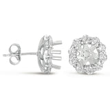 14 KT Rounds Shape Halo Diamond Earring For 1.5ct Total