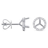 14 KT Rounds Shape Three Prong Earring Setting .70ct Tw
