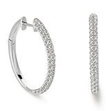 14 KT Rounds Shape Diamond Hoop Pave Earring