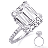 14 KT Baguette Shape White Gold Engagement Ring