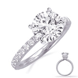 14 KT Rounds Shape White Gold Engagement Ring
