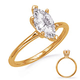 14 KT Rounds Shape Yellow Gold Engagement Ring
