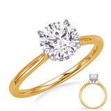 14 KT Rounds Shape Yellow & white Gold Engagement Ring