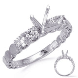 14 KT Rounds Shape White Gold Engagement Ring