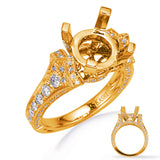 14 KT Rounds Shape Yellow Gold Diamond Engagement Ring