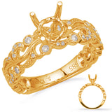 14 KT Rounds Shape Yellow Gold Engagement Ring