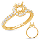 14 KT Rounds Shape Yellow Gold Halo Engagement Ring