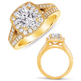 14 KT Rounds Shape Yellow Gold Halo Ring
