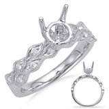 14 KT Rounds Shape White Gold Engagement Ring