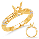 14 KT Rounds Shape Yellow Gold Engagement Ring