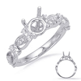 14 KT Rounds Shape White Gold Engagement Ring