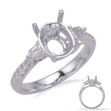14 KT Baguette Shape White Gold Engagement Ring