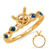 14 KT Sapphire Shape Yellow Gold Engagement Ring With Sapp