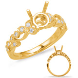 14 KT Rounds Shape Yellow Gold Engagement Ring