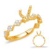 14 KT Rounds Shape Yellow Gold Engagement Ring