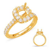 14 KT Rounds Shape Yellow Gold Halo Engagement Ring