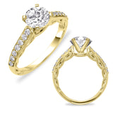 14 KT Rounds Shape Yellow Gold Semi Mounting
